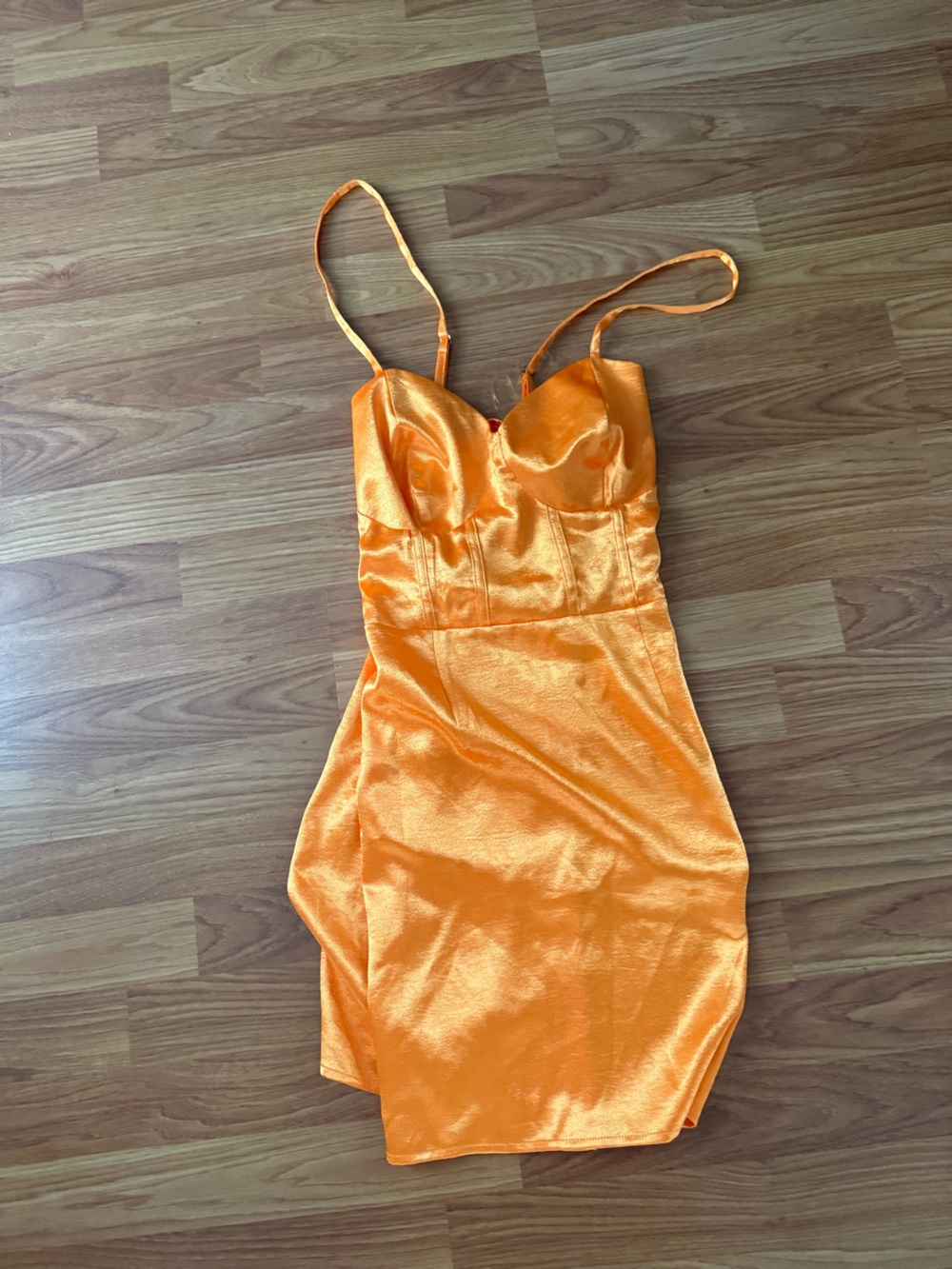 Target Orange Satin Slip Dress
